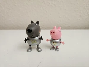 Peppa Pig Silver Space Astronauti Danny & George Giocattolo Gioco Figure - Foto 1 di 2