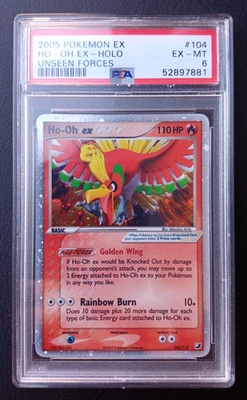 Pokemon Ho-Oh ex 104/115 - EX Unseen Forces 2005 - PSA 6 EX-MT - Image 1 of 4