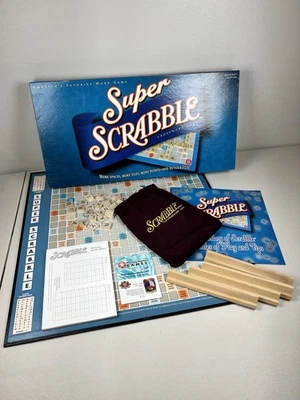 Juego de mesa Super Scrabble 2004 vintage de Hasbro 200 azulejos - completo casi como nuevo Foto 1 de 4