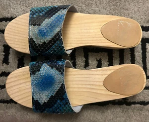 Ishvara Formentera Piel de Serpiente Ligeramente Usada Azul Talla EU 37 UK 4 - Imagen 1 de 11