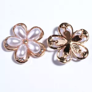 15PCS 25MM New Rhinestone Button For Clothing Pearl Alloy Buttons Decor Accessor - Picture 1 of 3
