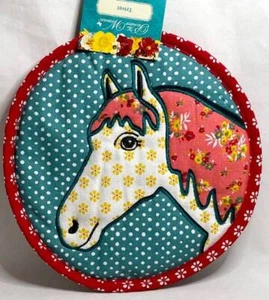 Soporte para maceta acolchado de animales The Pioneer Woman trivet caballo campo cocina rancho - Imagen 1 de 4