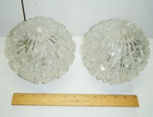 Vintage Pair Of Ceiling Light Globe Fixture Shades With Stunning Effects - Picture 1 of 9