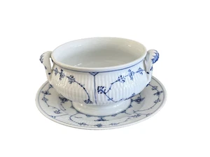 Royal Copenhagen blau halbe Spitze # 205 kleine runde Tureneen ohne Deckel * - Bild 1 von 7