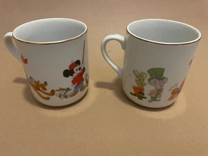 Vintage Rare Disney 1970's Souvenir Mug Set Made in Japan Gold Trim Set of 2 - Bild 1 von 5