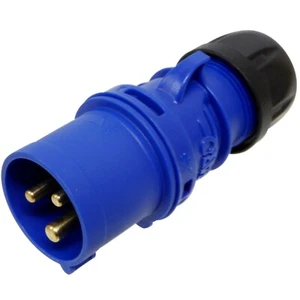 16 Amp 3 Pin Plug 230V IP44 Blue 1 Phase 2P+E IEC/CEE Caravan Trailer Garo 16A - Picture 1 of 10