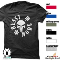 BEAST MODE T-Shirt Workout Gym BodyBuilding Fitness MMA Motivation Tee c546
