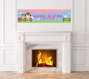Little Cowgirl -Baby Shower Printed Banner -Indoor Outdoor Little Cowgirl Banner - Picture 1 of 1