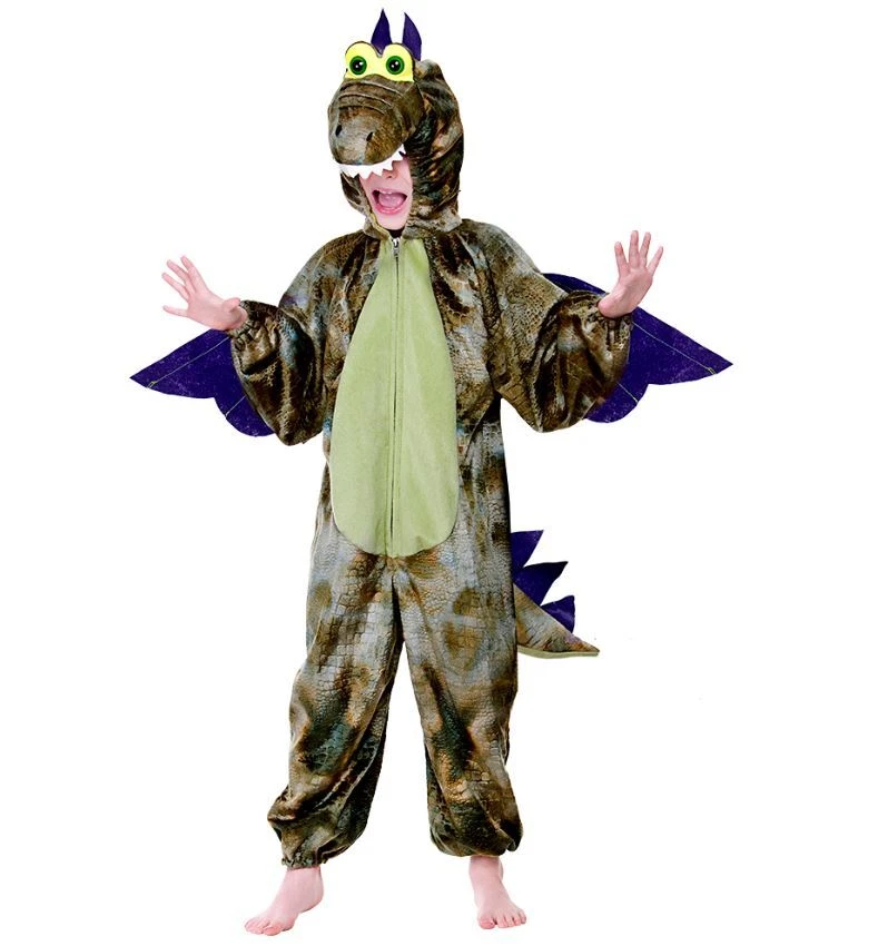 Child DINOSAUR Fancy Dress Dragon Prehistoric Halloween Reptile Unisex Costume - Image 1 of 1