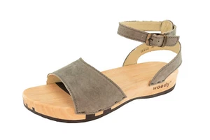 Woody Jana Sand Damen Sandale Holzschuhe Leder Kalbsfutter Schuhe Gr. 36 bis 43 - Picture 1 of 2