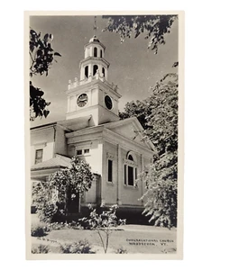 Woodstock Vermont VT Congregational Church RPPC Antique 1910s BW Postcard Unused - Picture 1 of 4