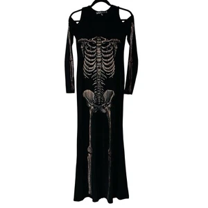 Lip Service Skelett Knochen Stretch Kleid Gr. M Whimsigoth Witchy Cold Shoulder - Bild 1 von 10