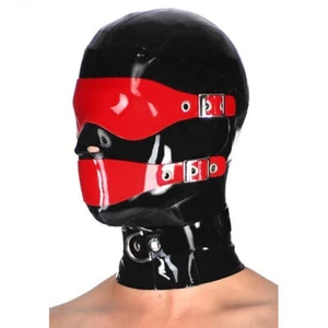 Latex Hood Removable Eyes&Mouth Gummi Rubber Mask Party Clubwear Cosplay - Picture 1 of 10