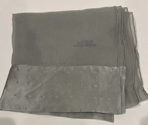 laura biagiotti slik scarf gray logo monogram w/rhinestones - Picture 1 of 2