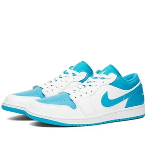 Nike Air Jordan 1 niedrig weiß blau gold AJ1 Freizeit Basketball Herren 11US 10UK Neu im Karton - Bild 1 von 8