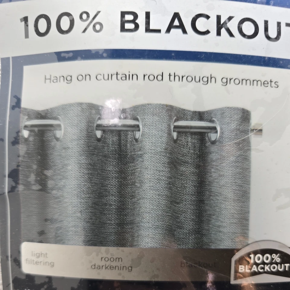 New Eclipse 100% Blackout Curtain Panels Absolute Zero Draft Stopper 2x 50"x95" - Image 1 of 4