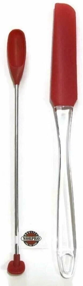 Набор силиконовых лопаток Norpro 2 шт. — скребок для банок с ледяной лопаткой для торта красный - Изображение 1 из 1