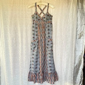 Ecote sleeveless batiste dress with pockets maxi length size S-M - Picture 1 of 14