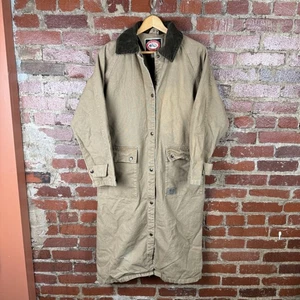 Australian Outback Collection Coat Mens Small Tan Canvas Duster Made in Canada - Picture 1 of 11