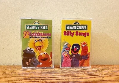 Silly Songs & Platinum All Time Favorites Sesame Street CTW Cassette Tapes 90's  - Image 1 of 4