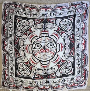 Vintage Eleanor Paine Skemo Scarf 27” | Indian Sunface Totem | Inuit Native Art - Picture 1 of 4