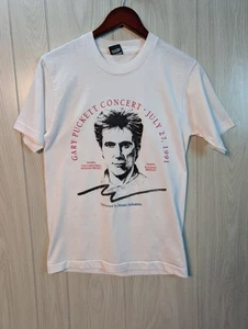 Vintage T-shirt Gary Puckett Concert 1991 White Single Stitch Medium Screen Star - Picture 1 of 7