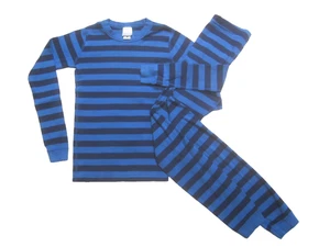 Hanna Andersson Boys Blue Striped Pajamas 150 cm US 12 EUC - Picture 1 of 5