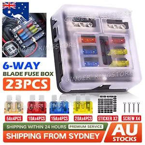 Blade Fuse Box Block 6 Way 12V 32V Holder LED Indicator Car Auto Boat Marine AU - Picture 1 of 9