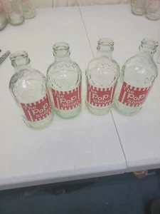 Set 4 Pop Shoppe Soda Bottles 70s Rare 6.5” 10 Oz Colorado Minnesota 2 - Picture 1 of 9