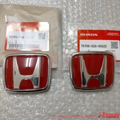 HONDA S2000 S2K AP1 2000-2003 Genuine "H" Red Emblem Badge Front & Rear Set OEM - Изображение 1 из 4