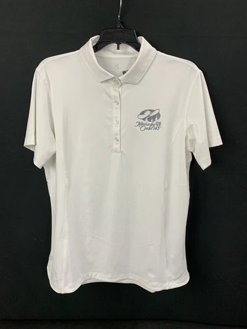 Kentucky Derby 145 Womens Polo Shirt Large White Oaks Corinth Kate Lord NWT Cover