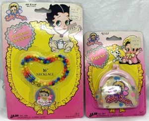 Vintage BETTY BABY BOOP HANDTASCHE 1986 & ANHÄNGER HALSKETTE SET versiegelt JA-RU Nr. 1305 & 1301 - Bild 1 von 6