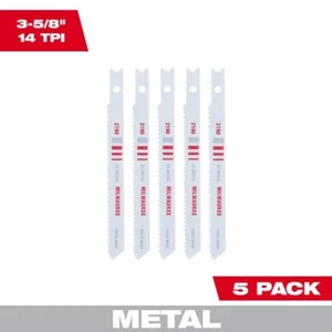 Milwaukee Tool 48-42-2190 3-5/8" 14 TPI Bi-Metal Heavy-Duty Jig Saw Blade 5-Pack - Picture 1 of 1