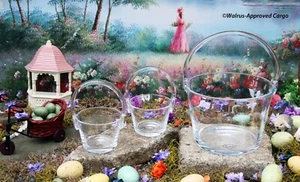 CRATE & BARREL GLASS EASTER BASKETS (3) -NEW- CLEARLY, A GOOD SPRINGTIME CHOICE! - Picture 1 of 9
