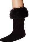 Hunter 175275 Girls Kids Faux Fur Cuff Fleece Boot Socks Black Size X-Large