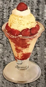 Ice Cream Poster Die-Cut Diner Sign Strawberry Sundae Cream Soda Fountain 12" - Picture 1 of 3