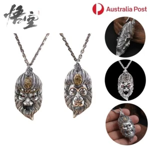 Black Myth Wukong Pendant Necklace Monkey King Jewelry Retro Punk Men's Gift AU - Picture 1 of 12