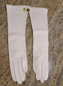 New! Vintage Size XS S 6 White Soft Leather Silk Lined Formal Opera 14" Gloves - Picture 1 of 16