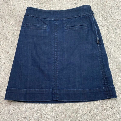 Falda para mujer Martin + Osa talla 4 bolsillos de mezclilla lavado oscuro acampanada elástica informal Foto 1 de 4