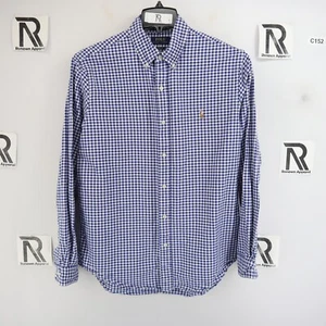 Mens Polo Ralph Lauren Classic Fit Blue Plaid Button Down Dress Shirt Size Large - Picture 1 of 8