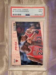 1996 Collector's Choice #370 Michael Jordan Scottie Pippen HOF Bulls PSA 9 Mint - Picture 1 of 2