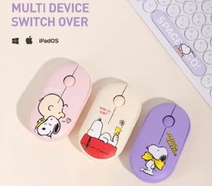 PEANUTS Snoopy Multi Pairing Wireless Mouse/2.4GHz Mice/Noise/Receiver/Bluetooth - Picture 1 of 15
