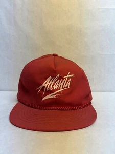 NOS Vintage Atlanta Logo Snapback Hat w/ Cord Red - Designer Award Headwear - Picture 1 of 10