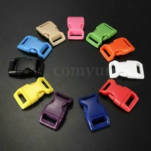 25pcs Side Release Buckle Curved Plastic Hardware Dog Collar Paracord Bracelet B - Picture 1 of 4