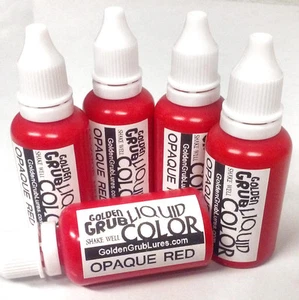 NEW 1 OZ. OPAQUE RED Liquid Color Dye Fishing Soft Bait Lure Making plastisol - Picture 1 of 2