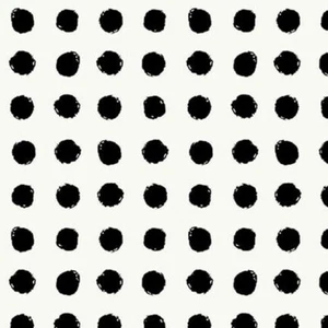 DRESSED & OBSESSED ~ Fashion Print ~ by Studio E ~ Black Dots on Off White ~ BTY - Picture 1 of 1