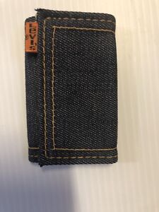 Vintage Levi’s Strauss & Co Tri Fold Denim & Leather Key Wallet, New Old Stock