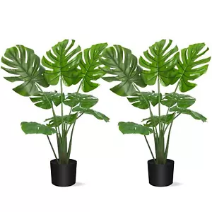 2 Packs Artificial Monstera Deliciosa Plant 29inch Faux Monstera Tropical Pal... - Picture 1 of 7