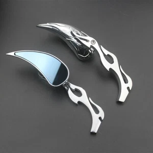 2pcs Universal Motorcycle Chrome RearView Side Mirrors For Harley Honda Kawasaki - Picture 1 of 7