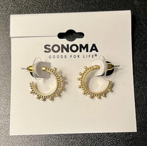 Sonoma J Hoop Earrings Jewelry Womens Kohls Gold Tone - Picture 1 of 2